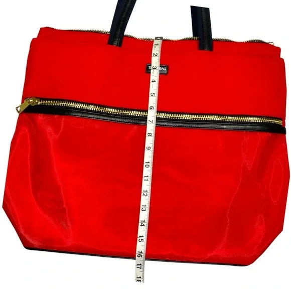 Rare The M Bag NYC Red Tote Zip Carryall Techwear Red Nylon Utility Travel Bag - Picture 10 of 16